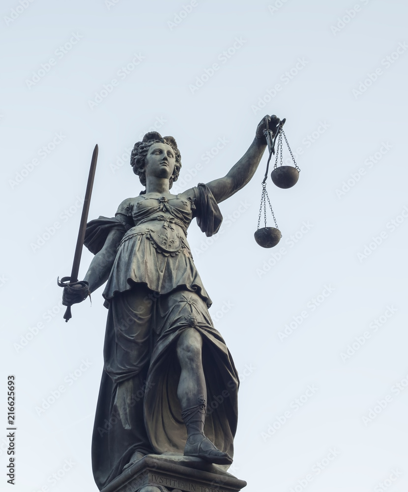 photo of statue of Lady Justice statue in Frankfurt