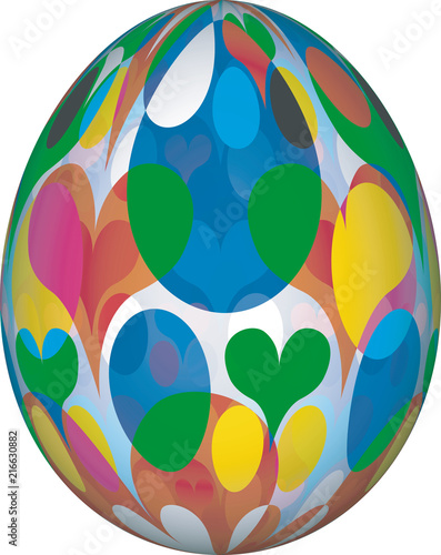 3D Bild - Ei bemalt transparenter Background