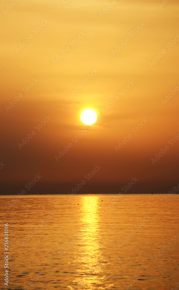 The sea the morning amidst the clouds and the sky is beautiful quiet atmosphere feeling lonely The sea the morning amidst the clouds and the sky is beautiful quiet atmosphere feeling lonely