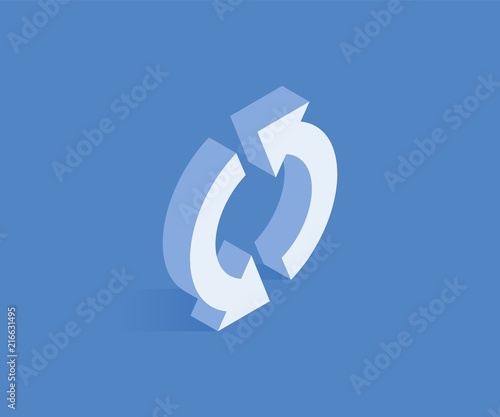 Refresh isometric icon. Vector illustration for web design in flat isometric 3D style.