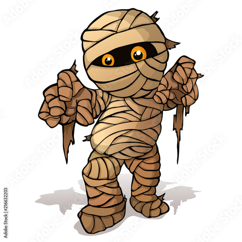 Vector isolated illustration of a merry mummy for Halloween