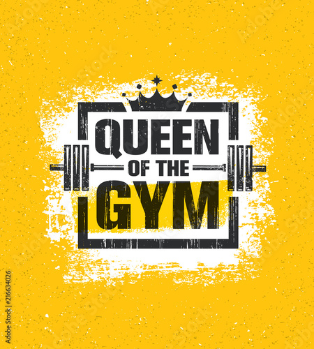 Inspiring Woman Female Workout and Fitness Gym Motivation Quote Illustration Sign. Creative Strong Sport Vector