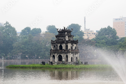 Turtle tower in Hanoi, Vietnam photo