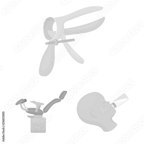 Woman and pregnancy monochrome icons in set collection for design. Gynecology and equipment vector symbol stock web illustration.