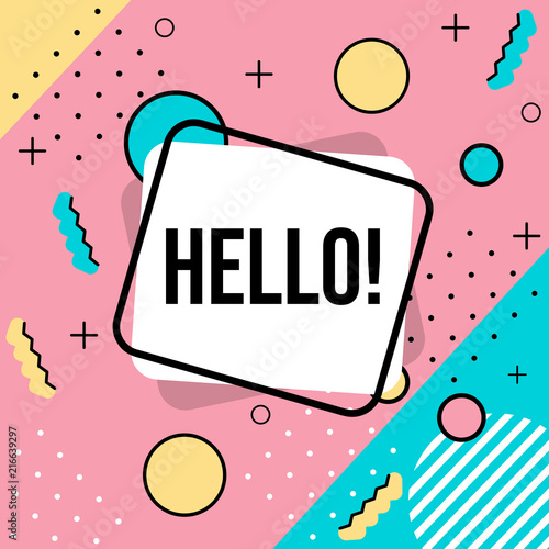 Hello! Banner. Shapes. 
