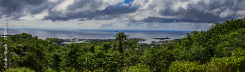 Roatan island under cloudy sky photo