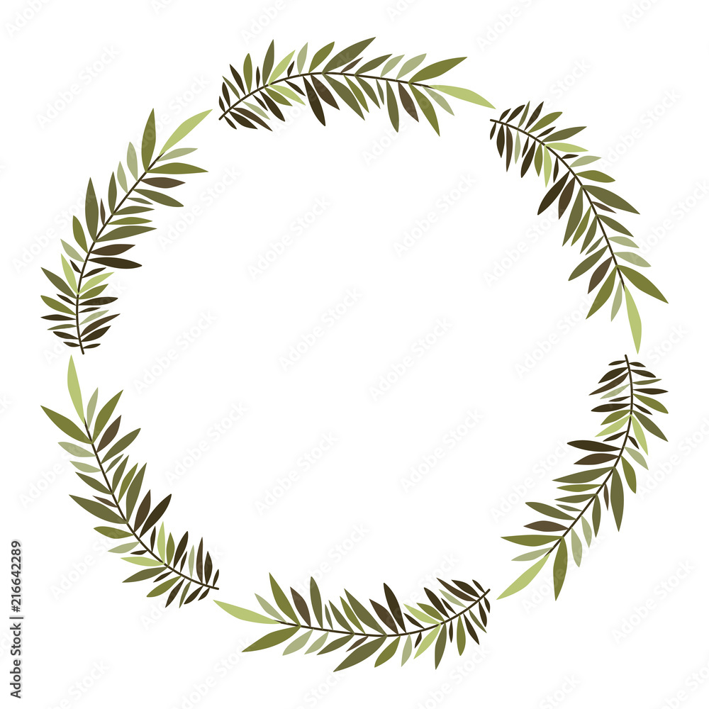 crown leafs circular frame frame vector illustration design crown leafs circular frame frame vector illustration design