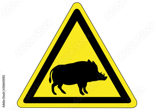 Schild Gefahr durch Wildschweine