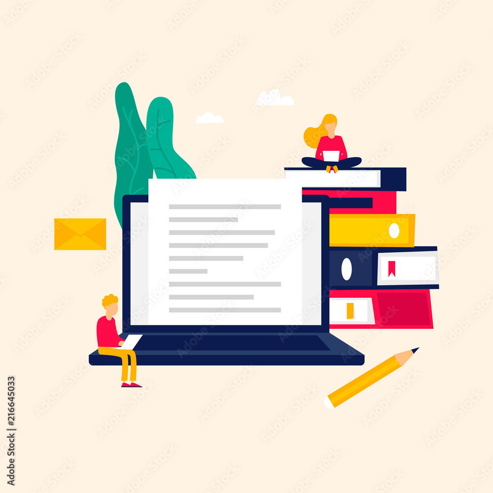 Copyright, blog. Flat style vector illustration. Copyright, blog. Flat style vector illustration.