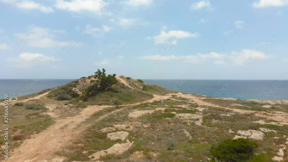 Aerial Drone View of Cliffs and Sea Landscape in Summer in Menorca Aerial Drone View of Cliffs and Sea Landscape in Summer in Menorca