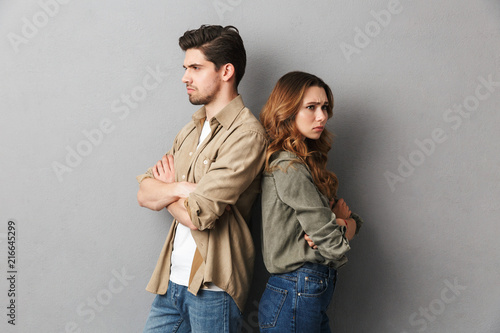 Portrait of a disappointed young couple