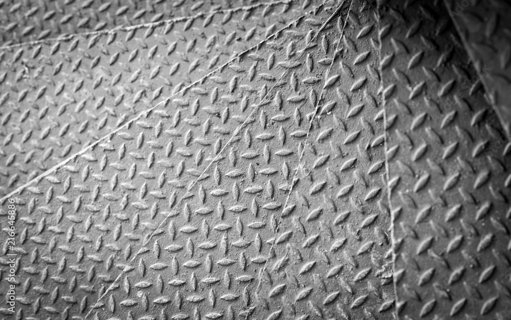Close up of metal plate to prevent slipping Close up of metal plate to prevent slipping