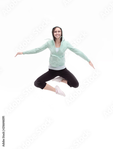 portrait of a modern sports girls.isolated on white.