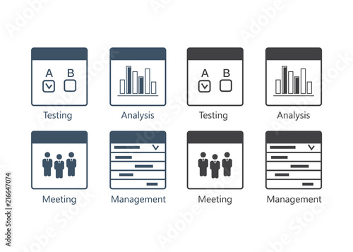 SEO Usability vector icons set. Analysis icons set