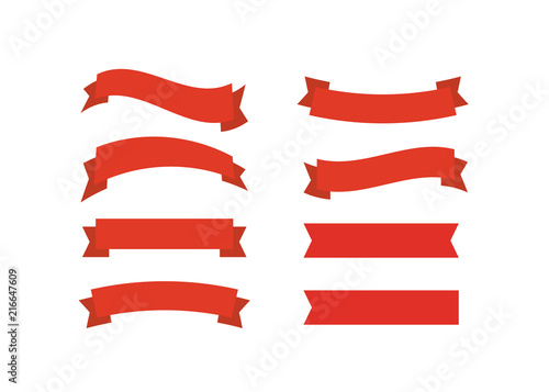 Vector red ribbons. Ribbon banner promotion vector illustration. photo