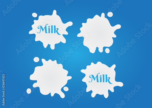Milk Logo and Labels Designs. Milk vector sign