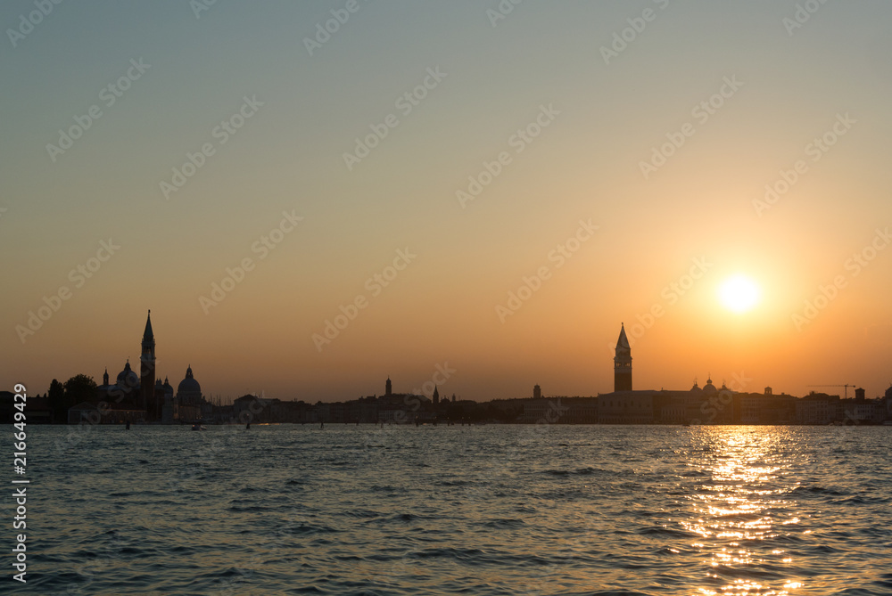 Venice river sunset