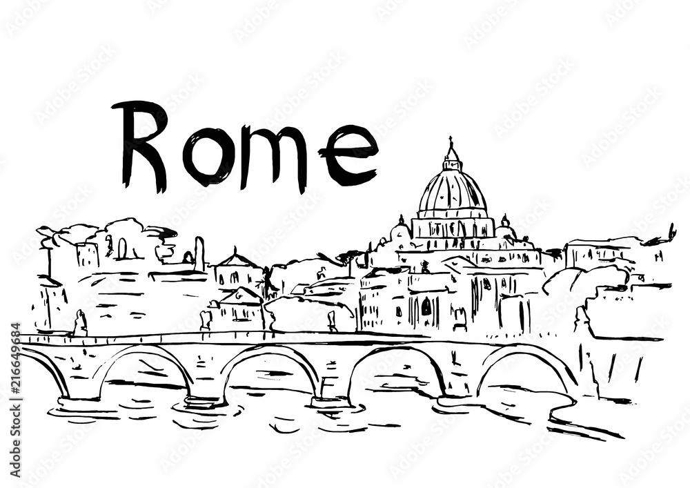 Fototapeta premium Rome capital city illustration