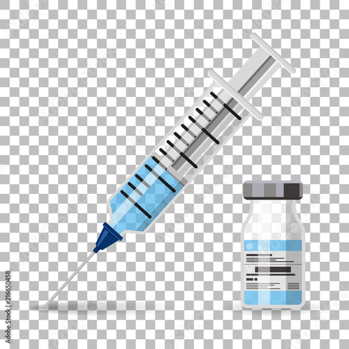Plastic Medical Syringe and Vial Icons