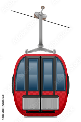 cabin ski cableway vector illustration