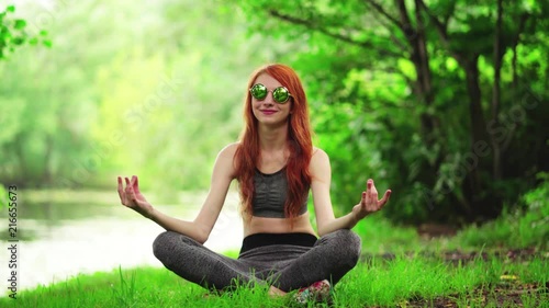 Girl doing sports in the park