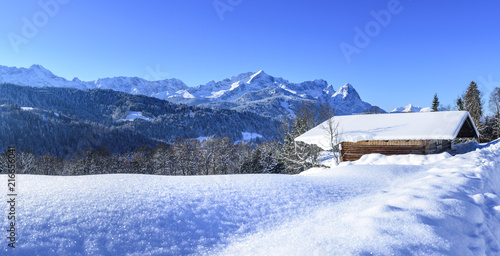 frisch verschneite Natur in den bayrischen Alpen