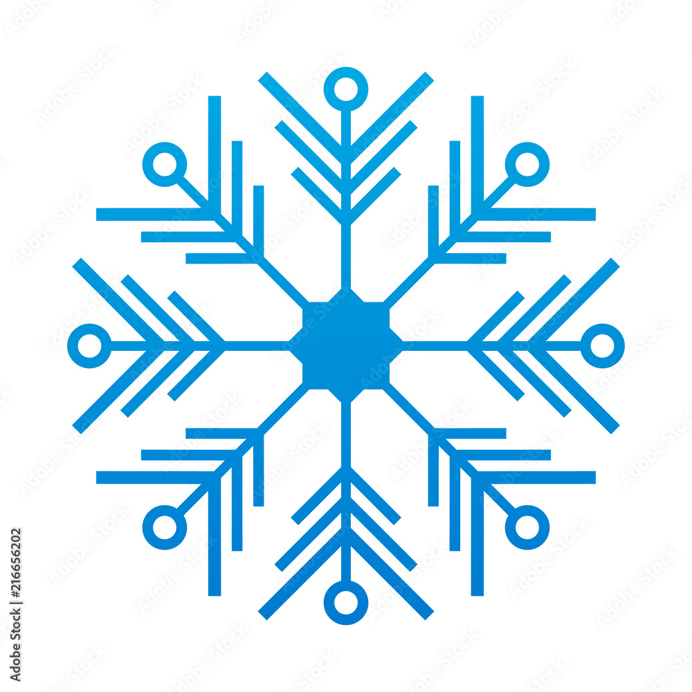 Snowflake thin line ftat design