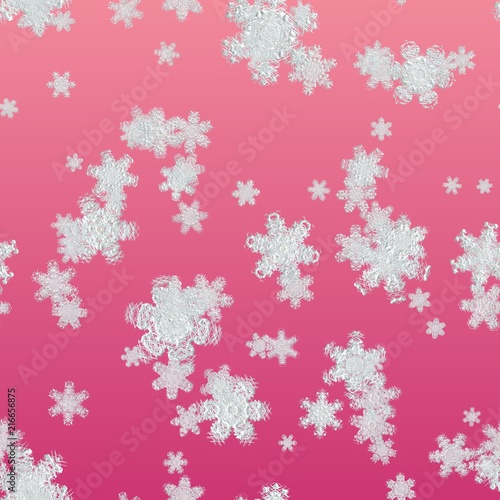 Seamless texture snowflake on red background  large snowflake texture