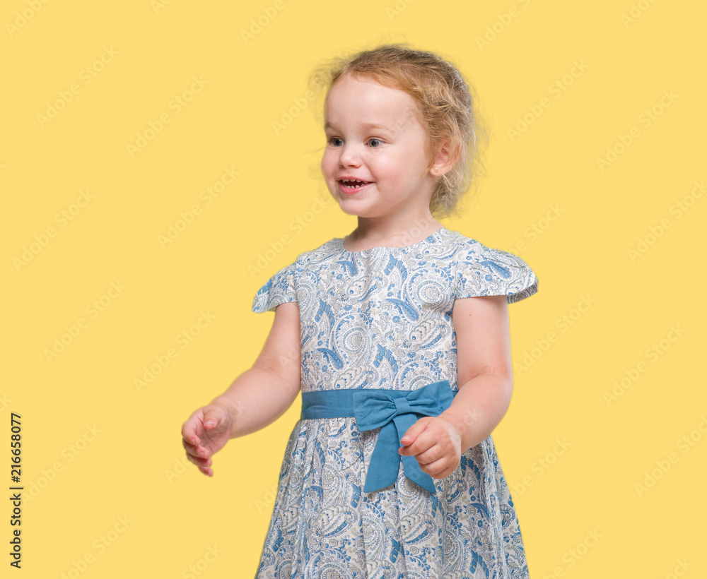 Beautiful blonde toddler gesturing Beautiful blonde toddler gesturing