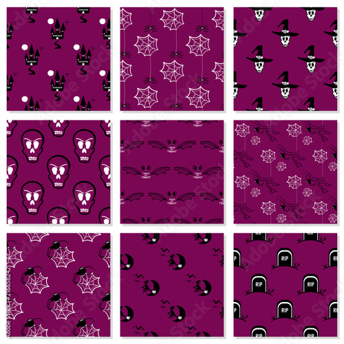 Collection Of Seamless Patterns Halloween