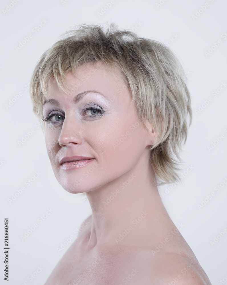 closeup of a modern woman with everyday makeup