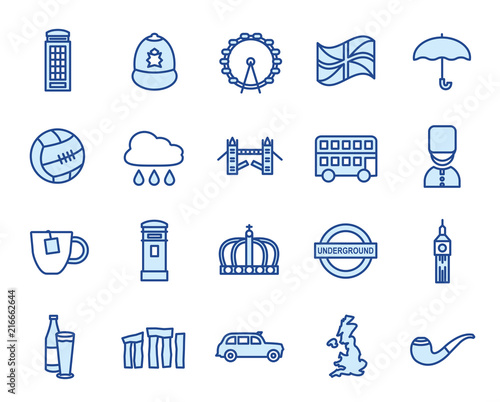 Großbritannien Vector Icon Set