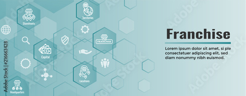 Franchise Icon Set with Home Office, corporate Headquarters and Franchisee Icon Images