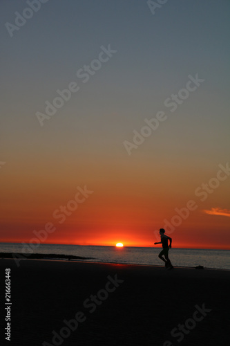 Running on the beach