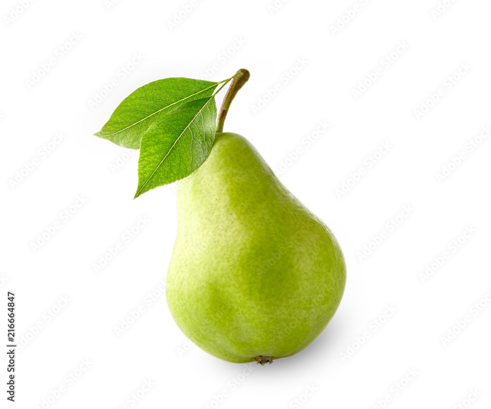 Pear with leaves isolated Pear with leaves isolated