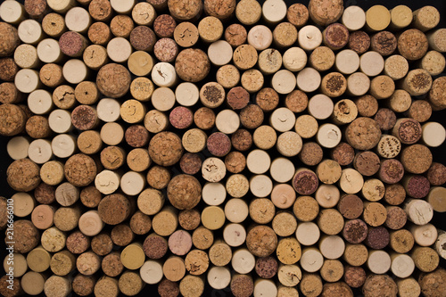 Set of different wine corks background