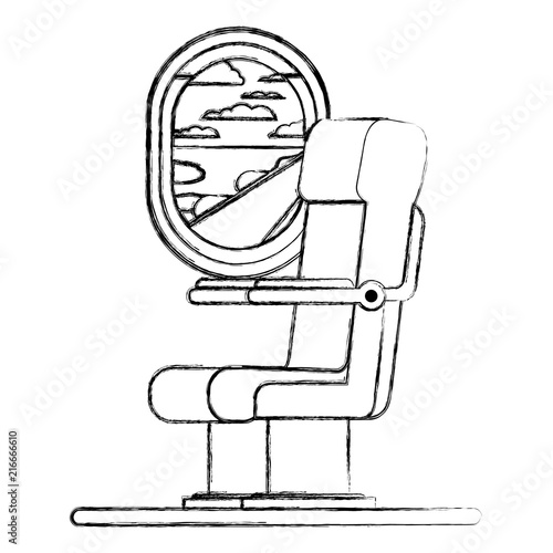 airplane chair with window vector illustration design photo