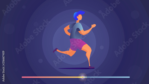 Runner in motion.Templates, concept vector illustration flat design.