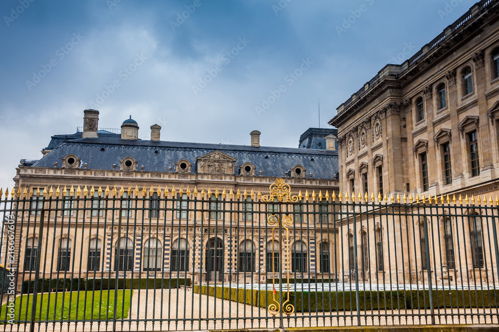 The Louvre Museum in a freezing winter day day just before spring