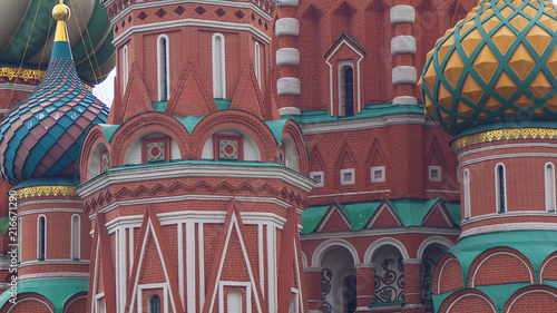 Domes of the famous Head of St. Basil's Cathedral on Red square, Moscow, Russia photo