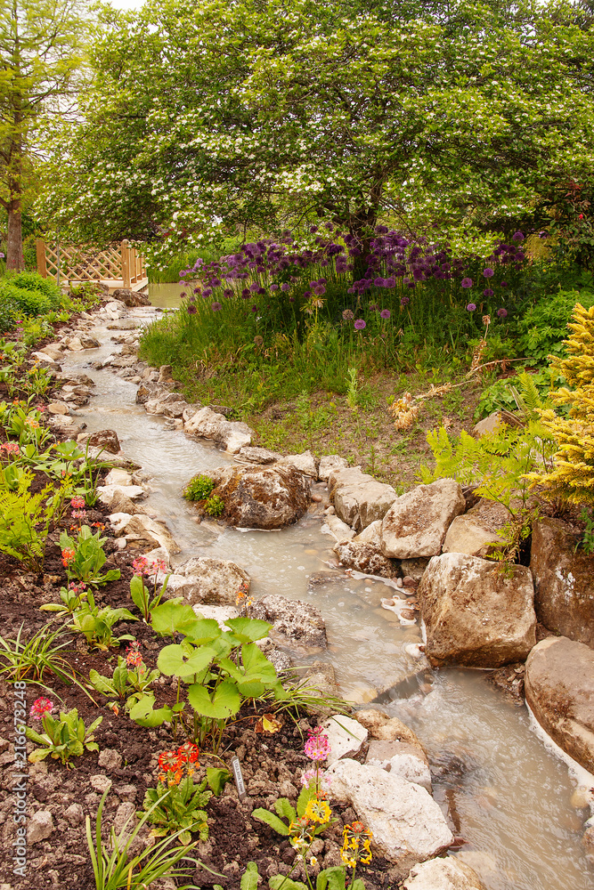 Rivulet leaving pond