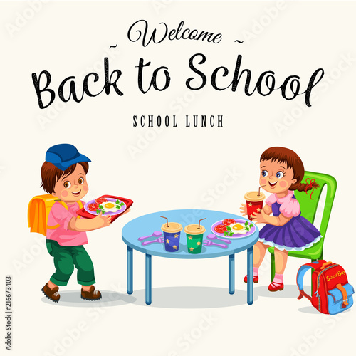 School lunch colorful poster