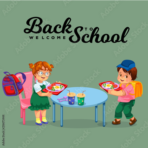 School lunch colorful poster