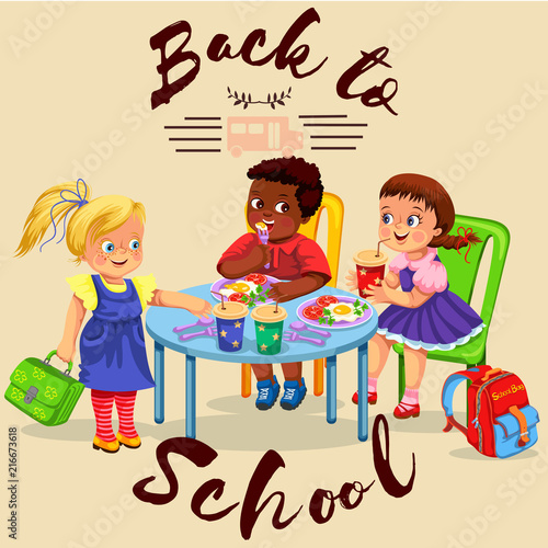 School lunch colorful poster