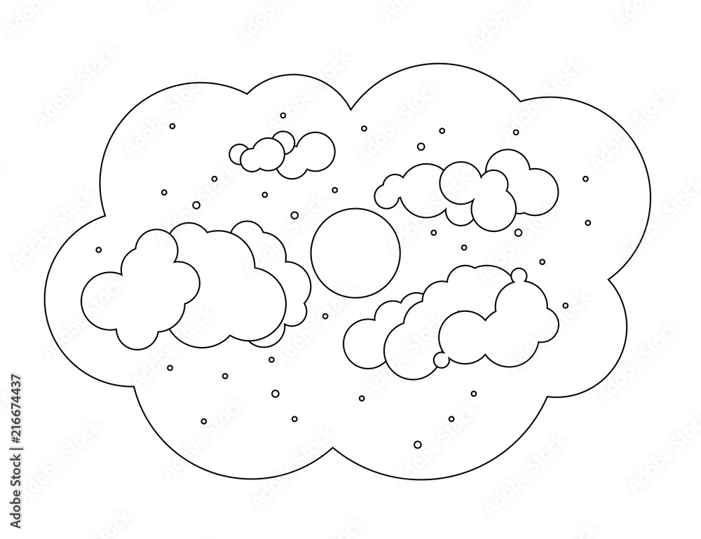 Moon with clouds in the sky. Black and white. Moon with clouds in the sky. Black and white.