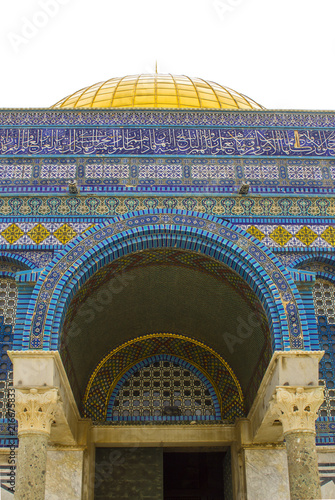 The doorway into dome of the Rock Islamic Shrine Jerusalem