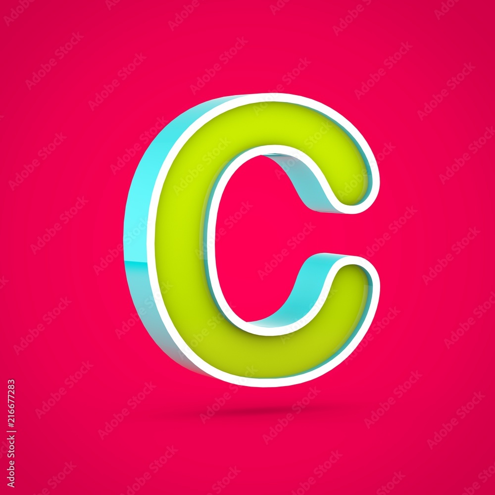 Juicy letter C uppercase isolated on hot pink background. Juicy letter C uppercase isolated on hot pink background.