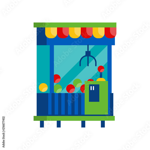 Claw crane game machine, arcade game vending machine vector Illustration on a white background