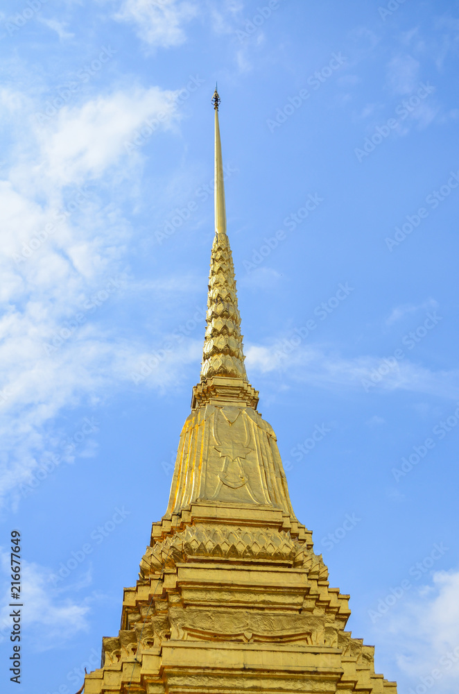 Bangkok, Thailand-August 13, 2016: Wat Phra Kaew temple
