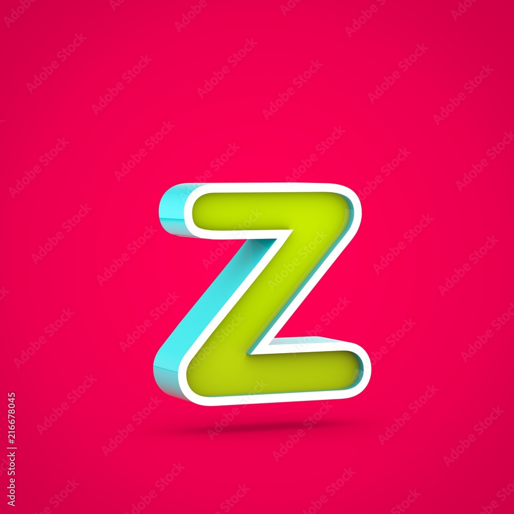 Juicy letter Z lowercase isolated on hot pink background. Juicy letter Z lowercase isolated on hot pink background.